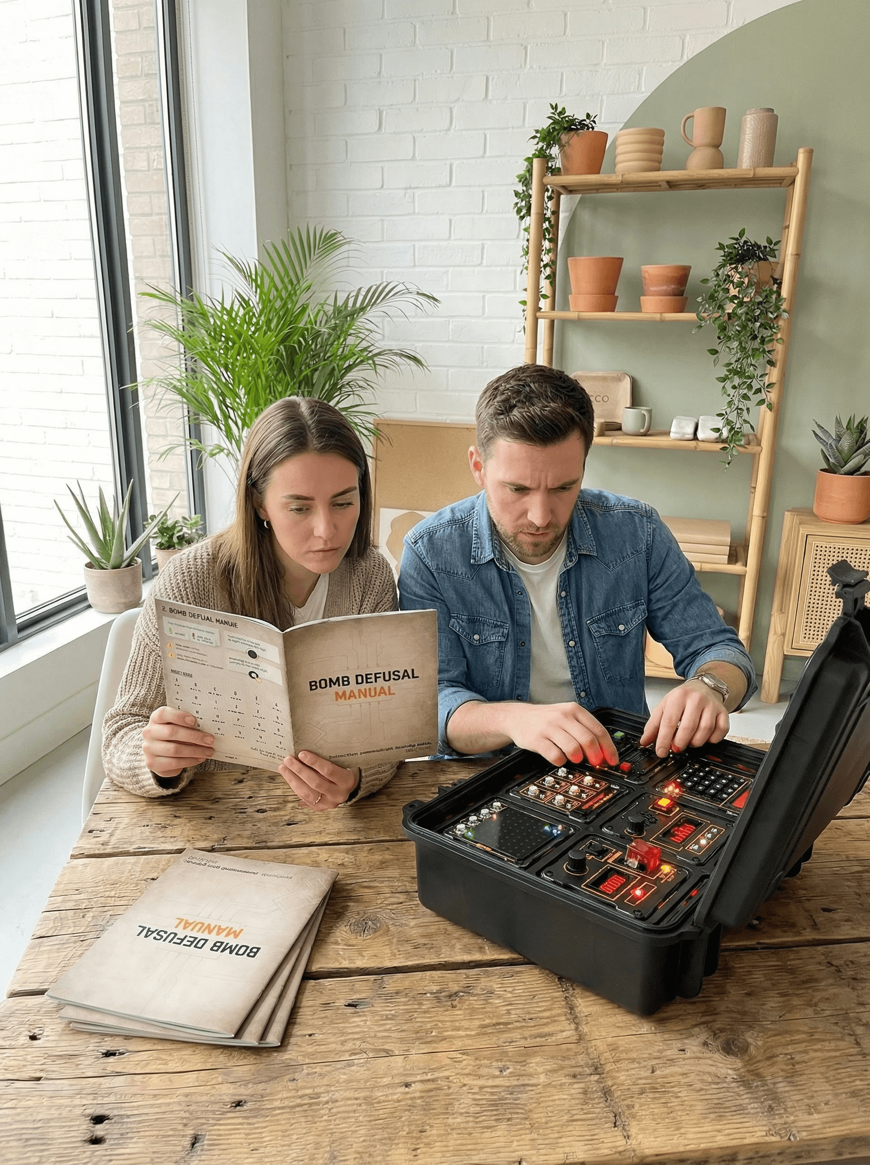 Defuse the Bomb — close-up with expert manual